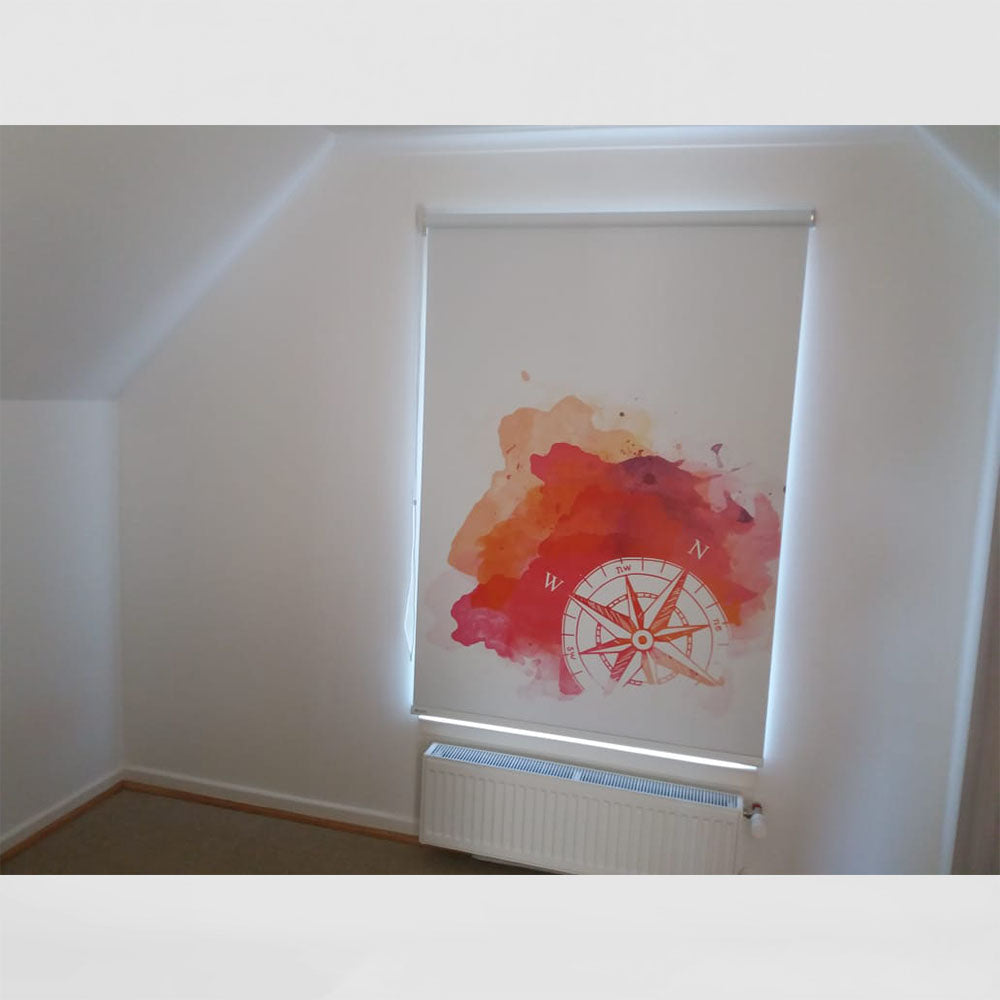 ROLLER ESTAMPADO BRÚJULA ACUARELA