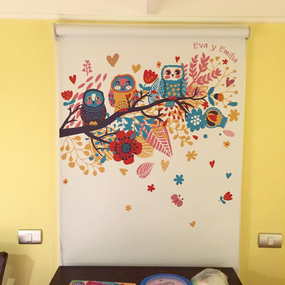 ROLLER ESTAMPADO BUHOS EN OTOÑO