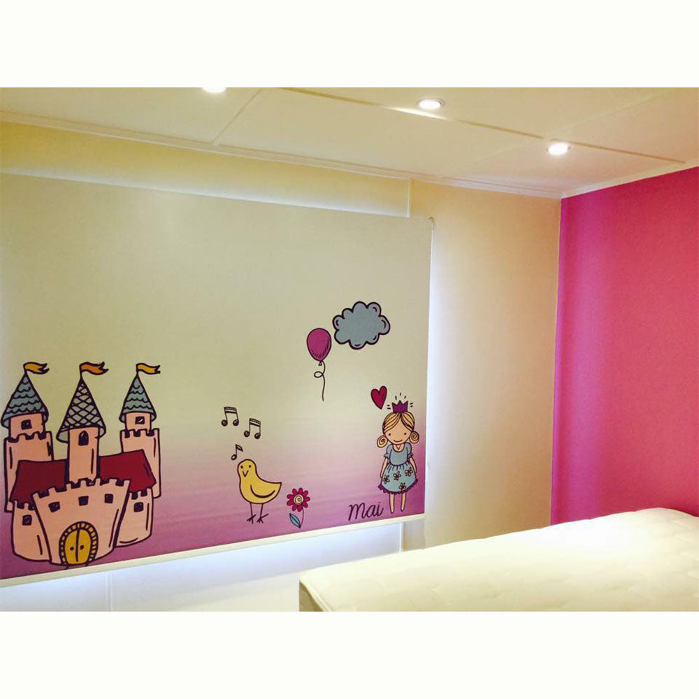 ROLLER ESTAMPADO CASTILLO PRINCESA ACUARELA MORADA