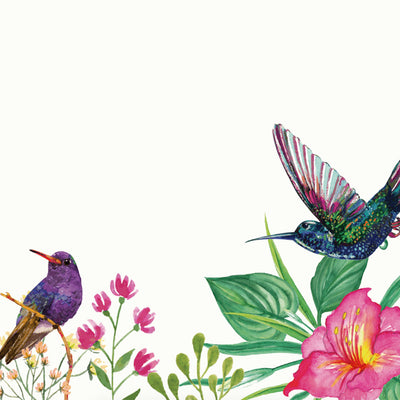 ROLLER ESTAMPADO COLIBRI FLORES ACUARELA