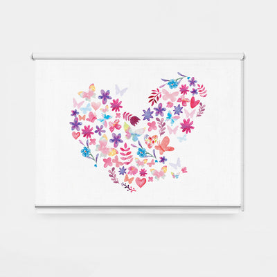 ROLLER ESTAMPADO CORAZÓN FLORAL ACUARELA