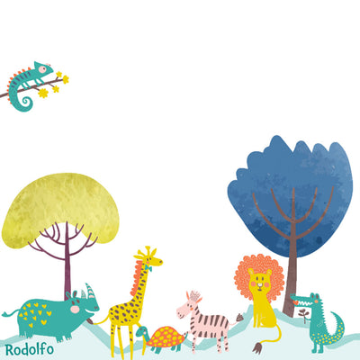 ROLLER ESTAMPADO DIBUJITOS ANIMALES ACUARELA