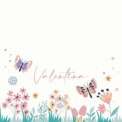 ROLLER ESTAMPADO MARIPOSAS Y FLORCITAS PASTEL