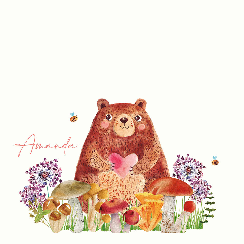 ROLLER ESTAMPADO OSITO CORAZÓN ACUARELA