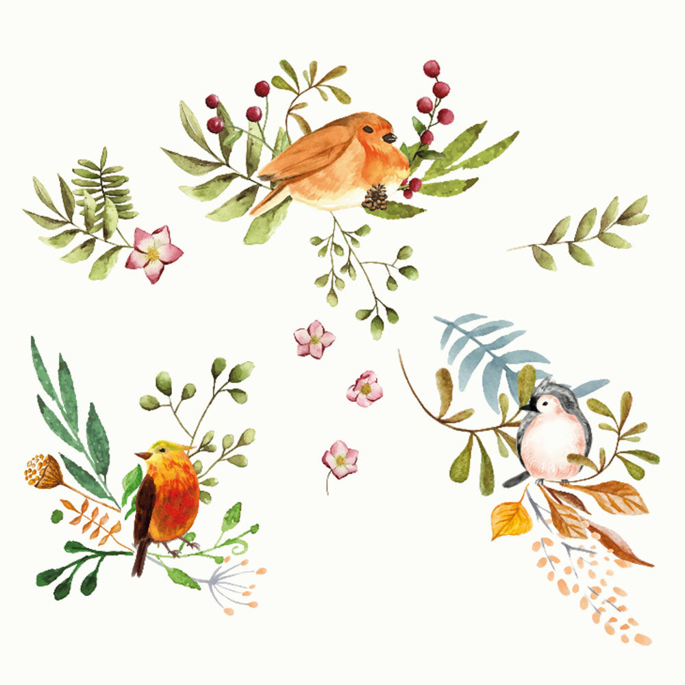 ROLLER ESTAMPADO PAJARITOS ACUARELA PASTEL